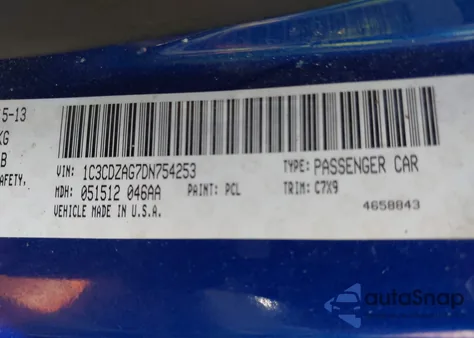 2013 Dodge Avenger Se V6 z USA, uszkodzony, nr VIN 1C3CDZAG7DN754253